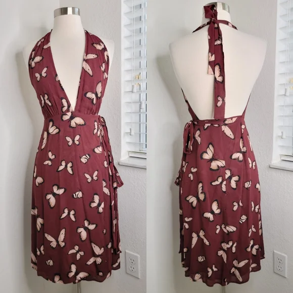 REFORMATION Johnson Halter Dress In Mariposa XS. - Picture 2 of 9